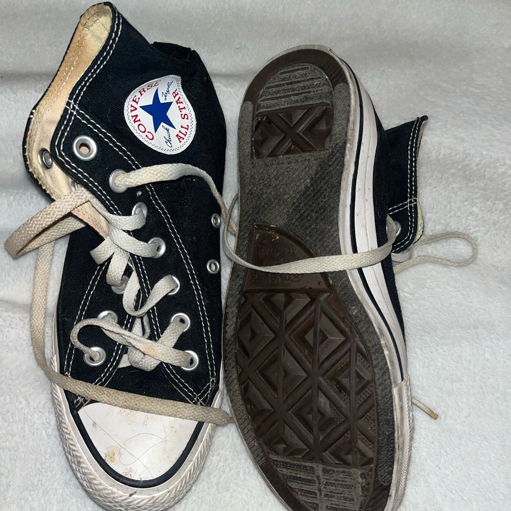 Converse Black and White High-Top Sneakers - Picture 3 of 6